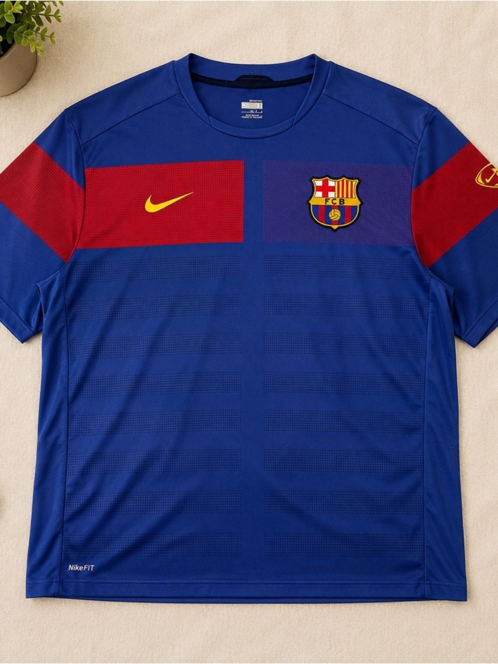 Nike FC Barcelona Dri-FIT Soccer Jersey Blue Red Size Large